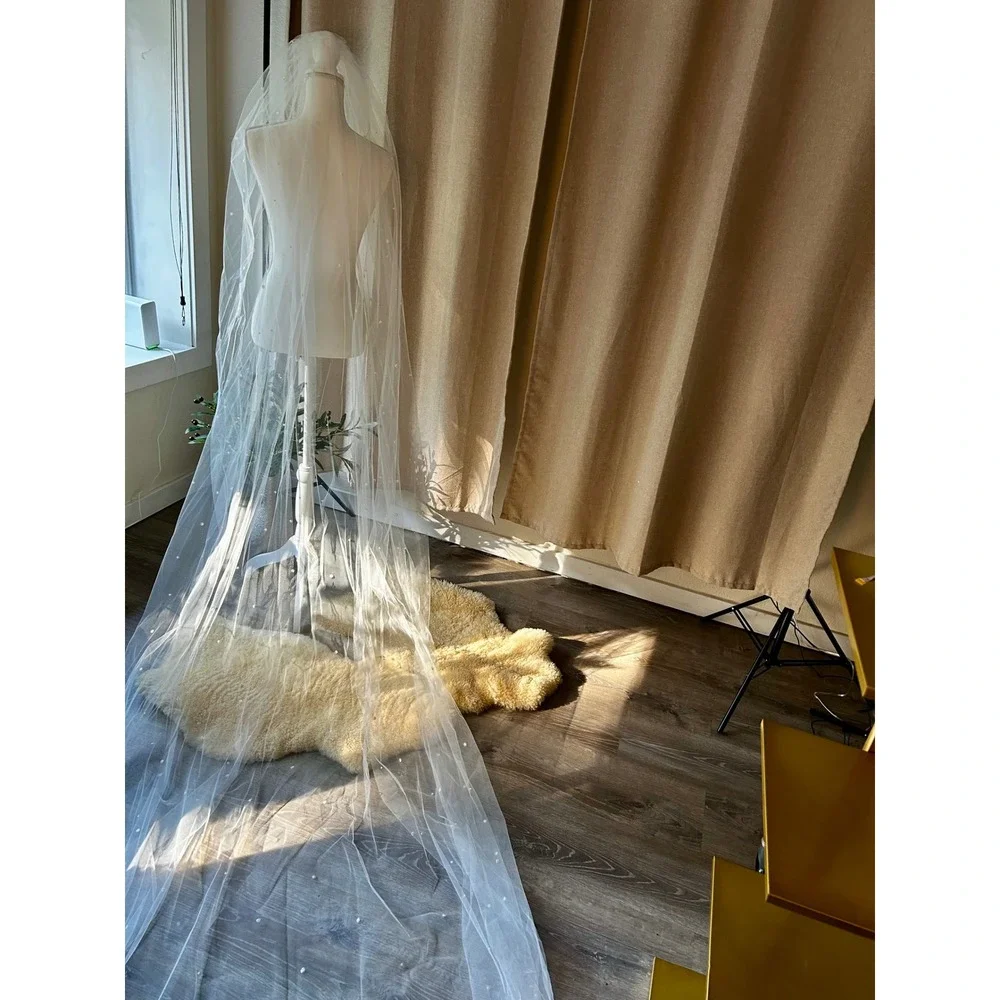 Vintage Cathedral Pearl Veil 131